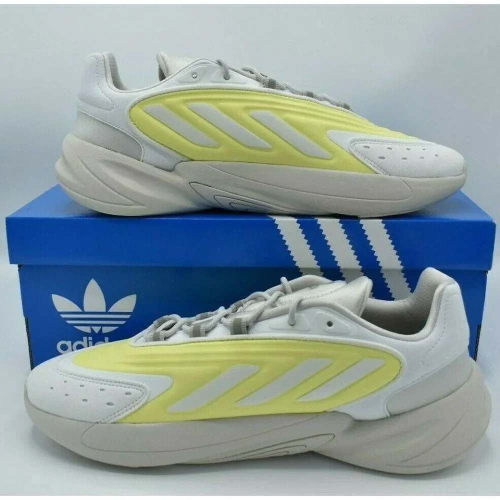 NWB Adidas Originals Men Size 12 Ozelia White‎ Yellow Grey Sneaker Shoes GZ9176